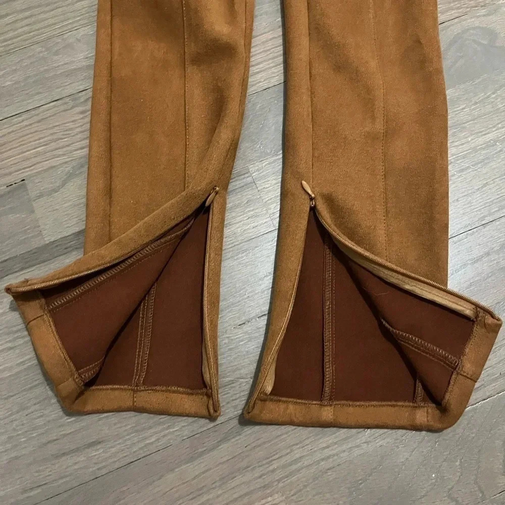 Anthropologie faux suede legging pants in cedar. Sz 25 - Picture 6 of 9